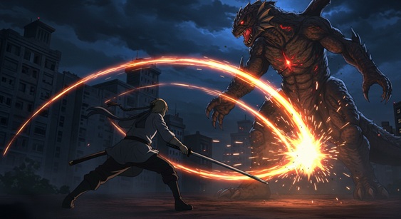 保科副隊長 vs 怪獣10号の激闘シーン