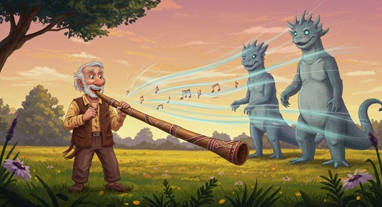 花咲爺とDidgeridoo、怪獣9号を退ける幻影図