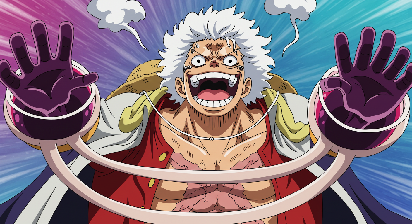 ギア5ルフィの特徴的な白髪と表情