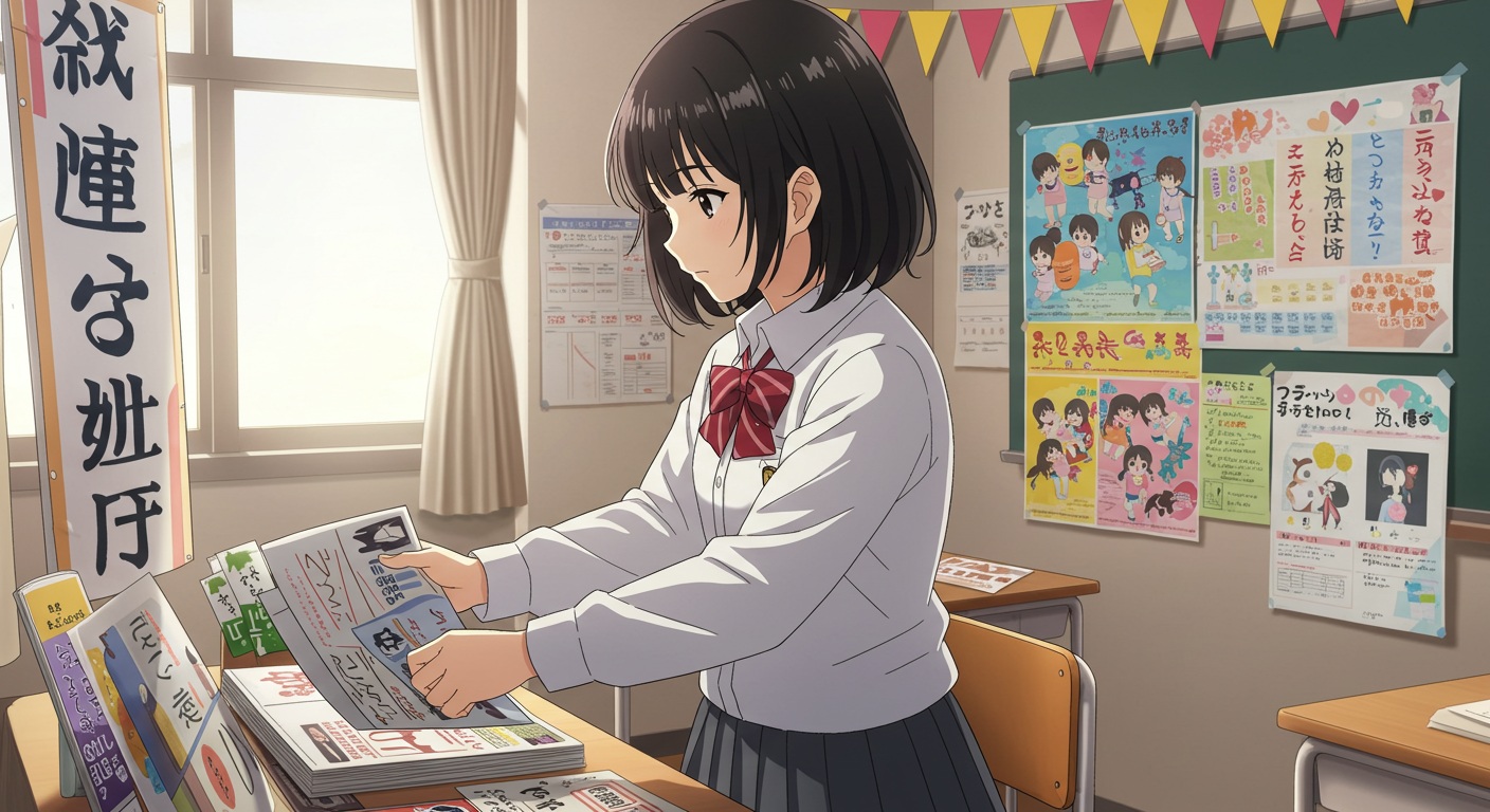 手話ブース準備中の薫子
