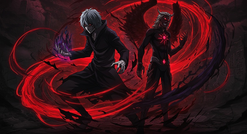 死柄木とオールフォーワンの脅威を描いたビジュアル