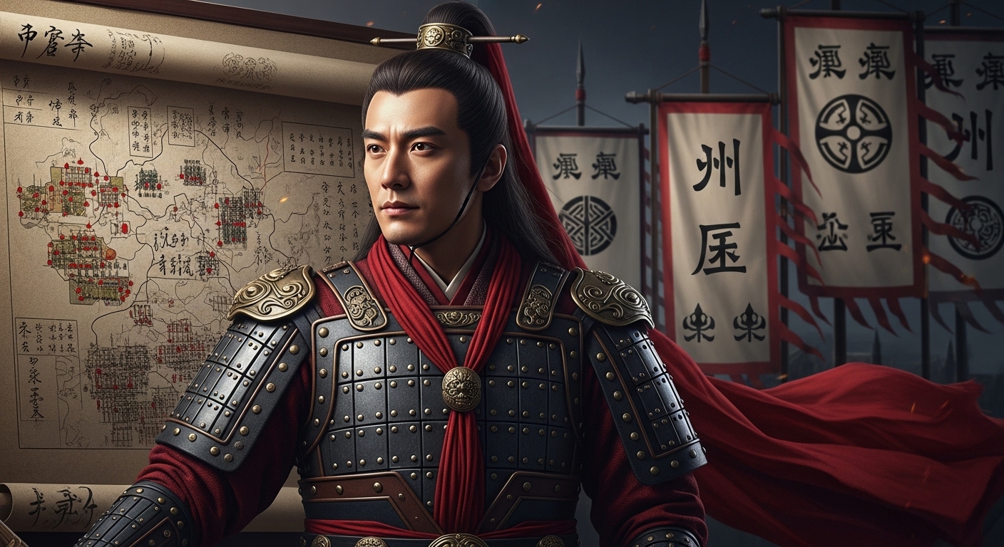李牧の知略を象徴するビジュアル（クールな立ち姿）